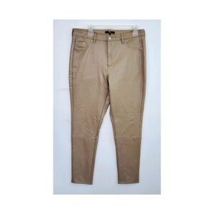 Vegan Leather Tan Skinny Pants
